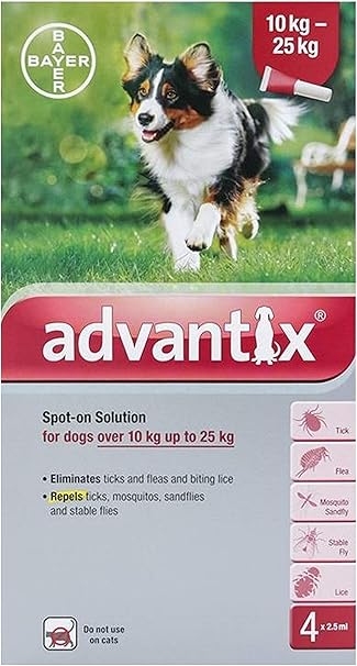 Bayer: Advantix Spot On Flea & Tick Solution For Dogs 10kg - 25 Kg